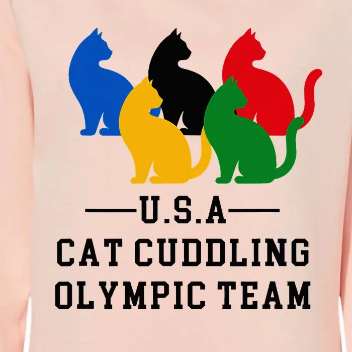 Cat Cuddling O.L.Y.M.P.I.C Team Fun And Cozy Design Womens California Wash Sweatshirt