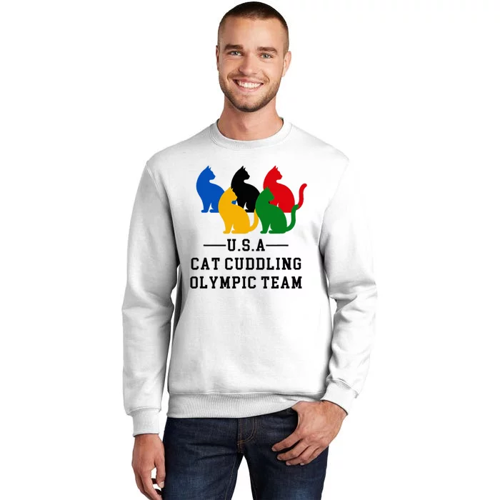 Cat Cuddling O.L.Y.M.P.I.C Team Fun And Cozy Design Sweatshirt