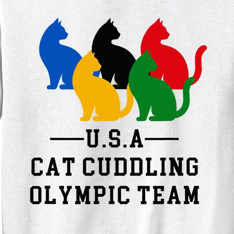 Cat Cuddling O.L.Y.M.P.I.C Team Fun And Cozy Design Sweatshirt