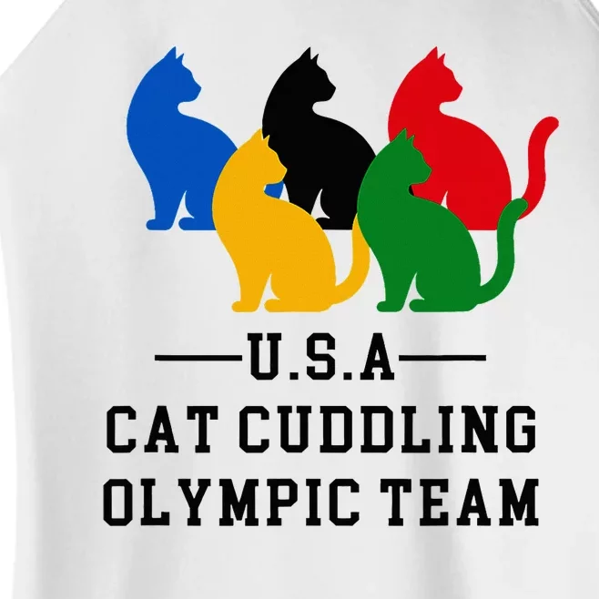 Cat Cuddling O.L.Y.M.P.I.C Team Fun And Cozy Design Women’s Perfect Tri Rocker Tank