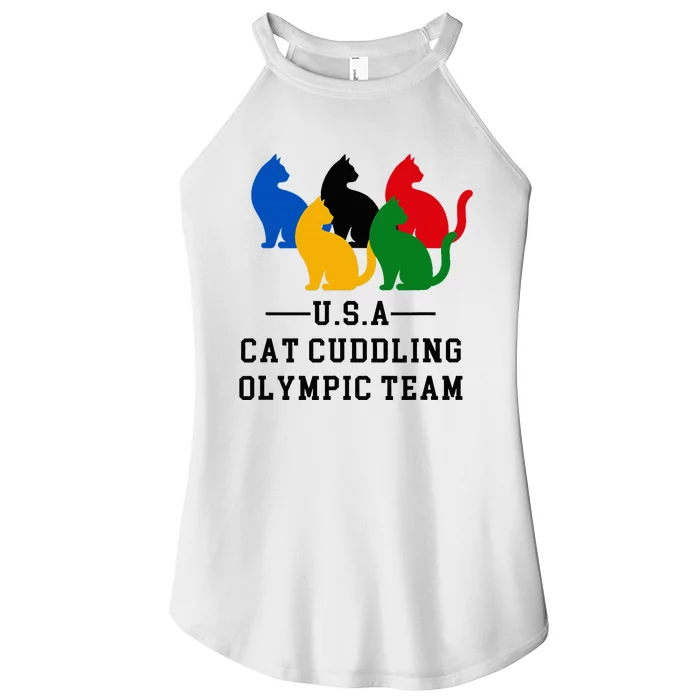 Cat Cuddling O.L.Y.M.P.I.C Team Fun And Cozy Design Women’s Perfect Tri Rocker Tank