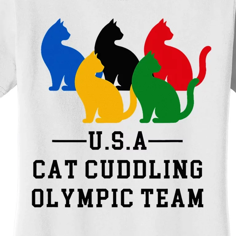 Cat Cuddling O.L.Y.M.P.I.C Team Fun And Cozy Design Women's T-Shirt