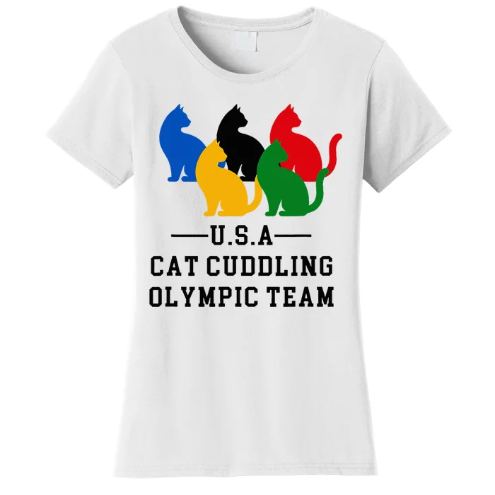 Cat Cuddling O.L.Y.M.P.I.C Team Fun And Cozy Design Women's T-Shirt