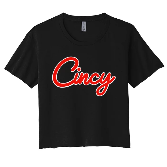 Cincy Cincinnati Ohio Retro Style Vintage Women's Crop Top Tee