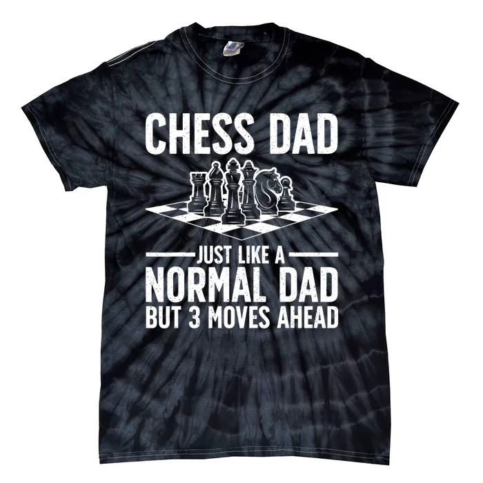 Cool Chess Player Art For Men Dad Knight Chess Lovers Pieces Tie-Dye T-Shirt