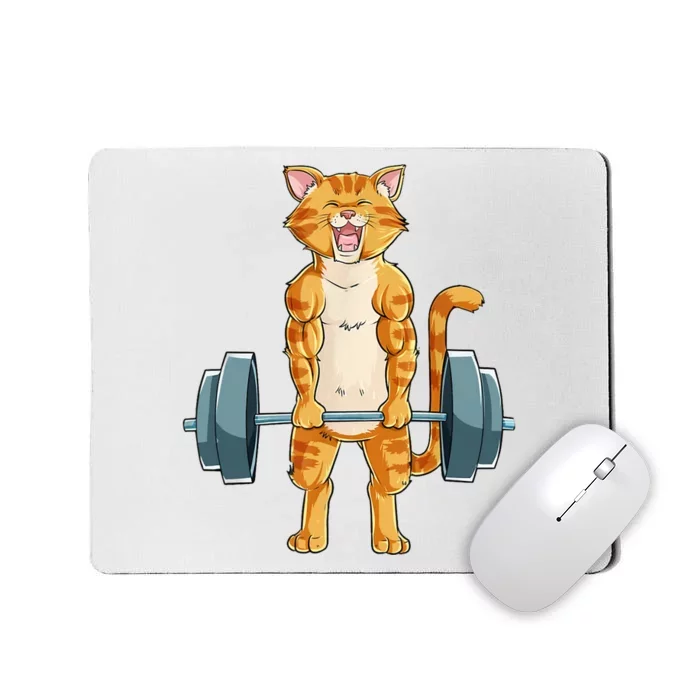 Cute Cat Powerlifting Weightlifting Deadlifting Gym Lover Mousepad