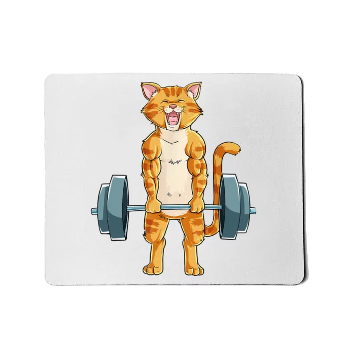 Cute Cat Powerlifting Weightlifting Deadlifting Gym Lover Mousepad