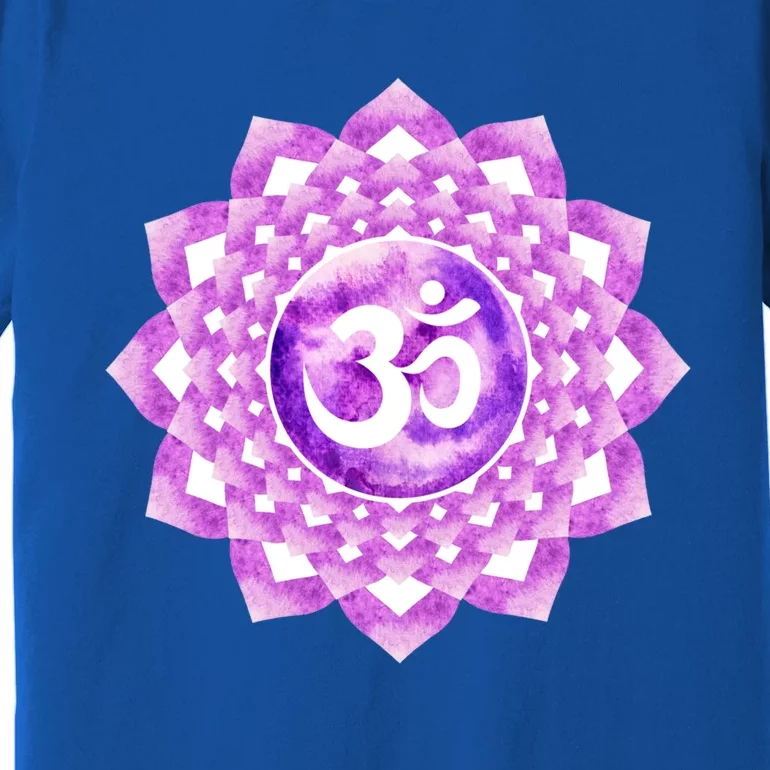 Crown Chakra Purple Om Reiki Spiritual Yoga Lotus Dala Cool Gift Premium T-Shirt