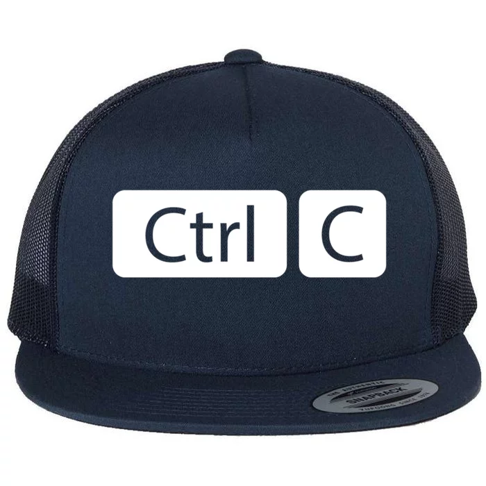 Control Copy Paste Ctrl+c Gift Flat Bill Trucker Hat