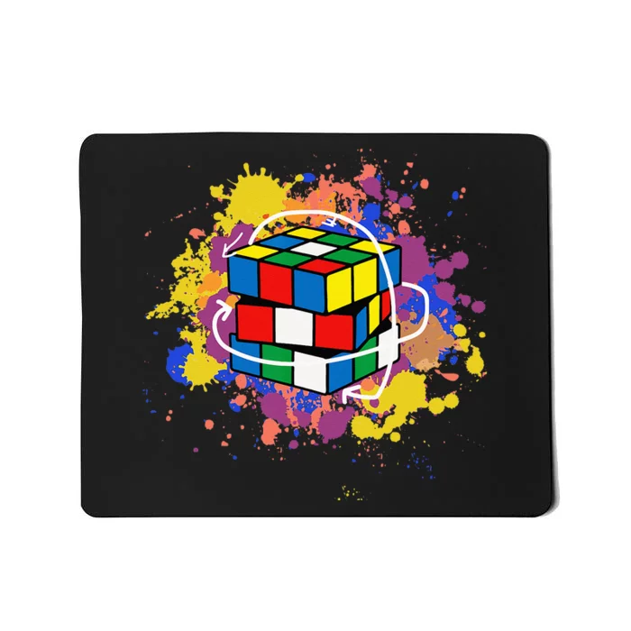 Colorful Competitive Puzzle Speedcubing Graphics Mousepad