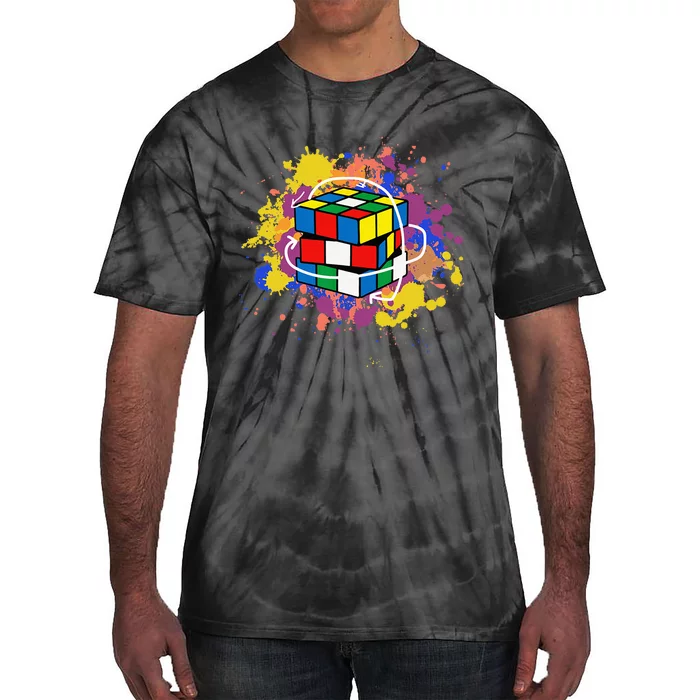 Colorful Competitive Puzzle Speedcubing Graphics Tie-Dye T-Shirt