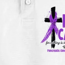 Christian Cross Pancreatic Cancer Awareness Purple Ribbon Dry Zone Grid Performance Polo