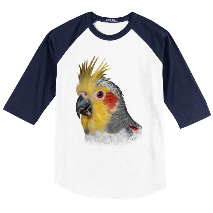 Captivating Cockatiel Portrait Baseball Sleeve Shirt