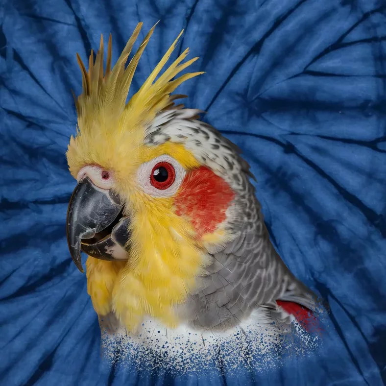 Captivating Cockatiel Portrait Tie-Dye T-Shirt