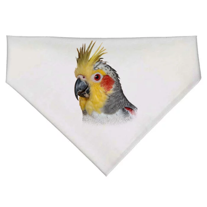 Captivating Cockatiel Portrait USA-Made Doggie Bandana