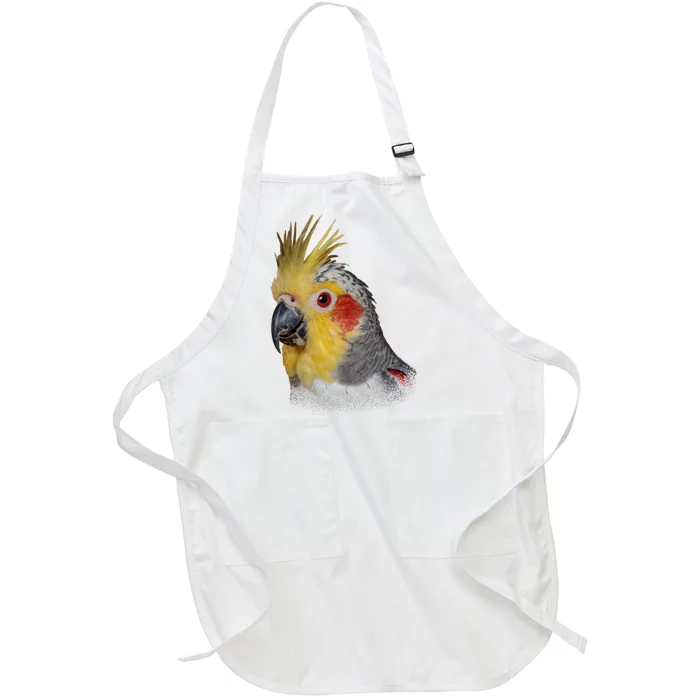 Captivating Cockatiel Portrait Full-Length Apron With Pocket