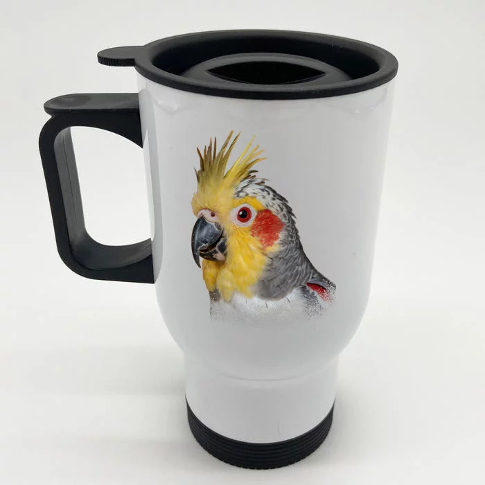 Captivating Cockatiel Portrait Front & Back Stainless Steel Travel Mug