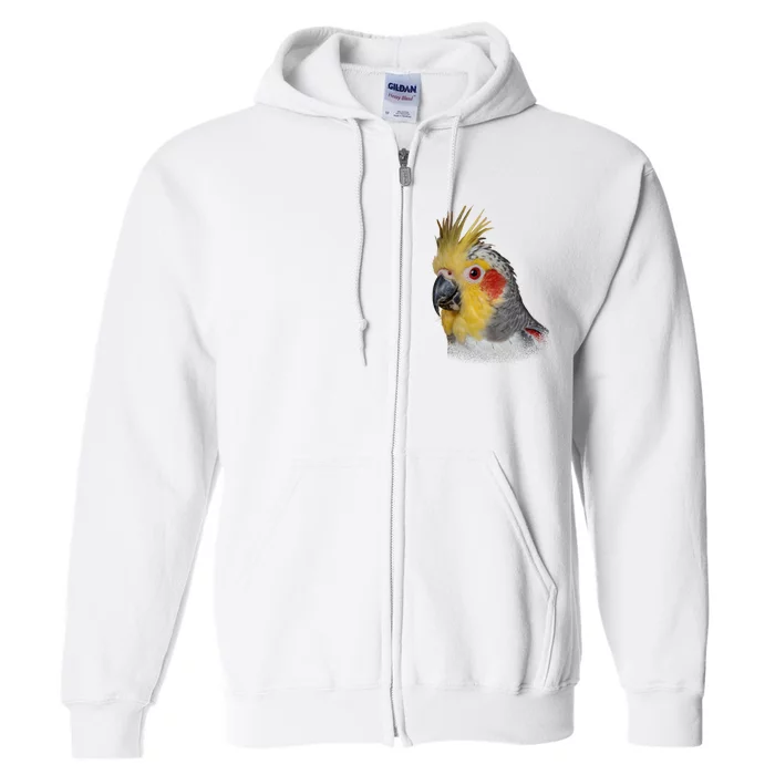 Captivating Cockatiel Portrait Full Zip Hoodie