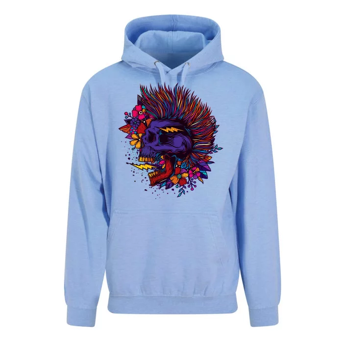 Cool Colorful Punk Mohawk Skull Unisex Surf Hoodie