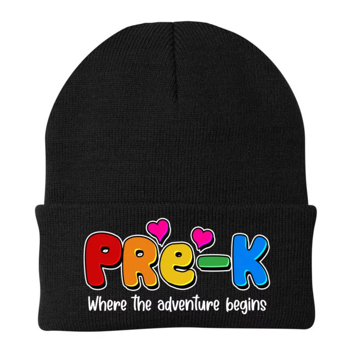 Cute Colorful Pre K Where The Adventure Begins Knit Cap Winter Beanie