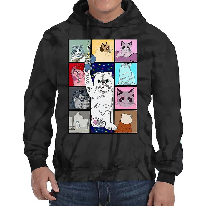 Cute Cat Purring In My Lap Cause It Loves Me Cat Lover Tie Dye Hoodie