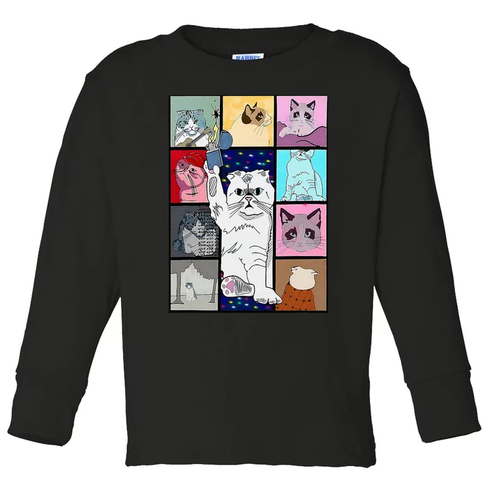 Cute Cat Purring In My Lap Cause It Loves Me Cat Lover Toddler Long Sleeve Shirt