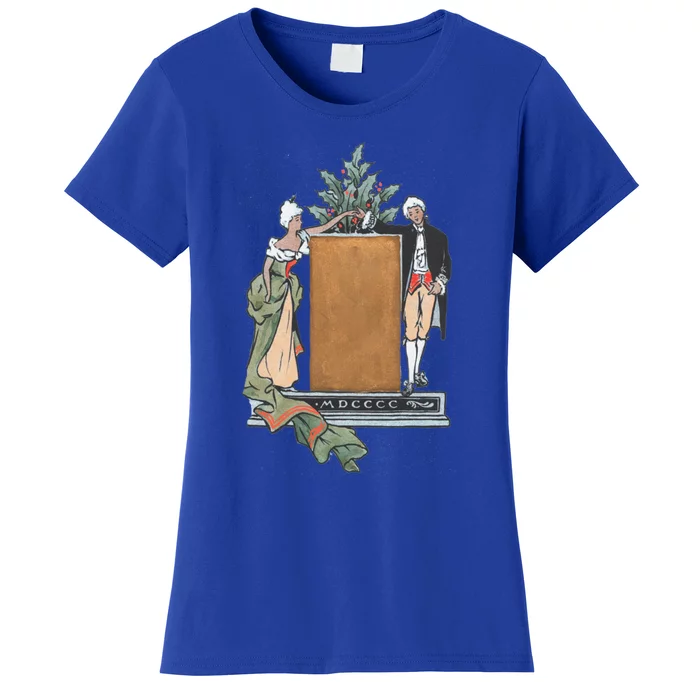 Colonial Christmas Party Vintage Illustration Funny Gift Women's T-Shirt