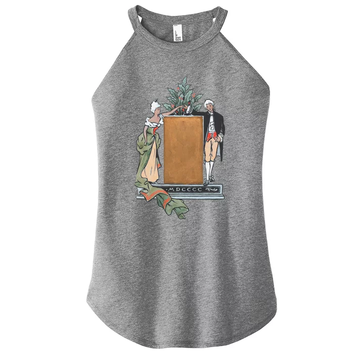 Colonial Christmas Party Vintage Illustration Funny Gift Women’s Perfect Tri Rocker Tank