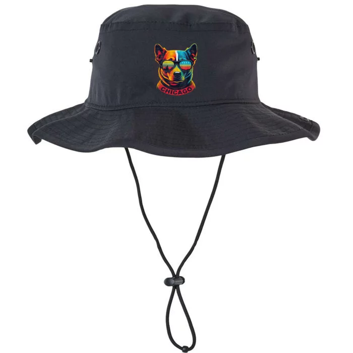 CHICAGO CITY PUP In SHADES With CITY FLAG Vintage Designer Legacy Cool Fit Booney Bucket Hat