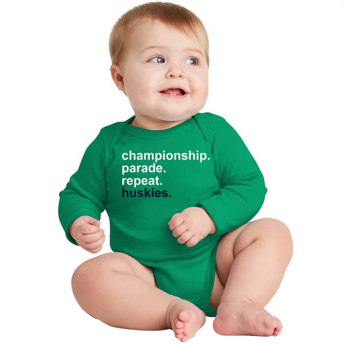 Cprh Championship Parade Repeat Huskies Baby Long Sleeve Bodysuit