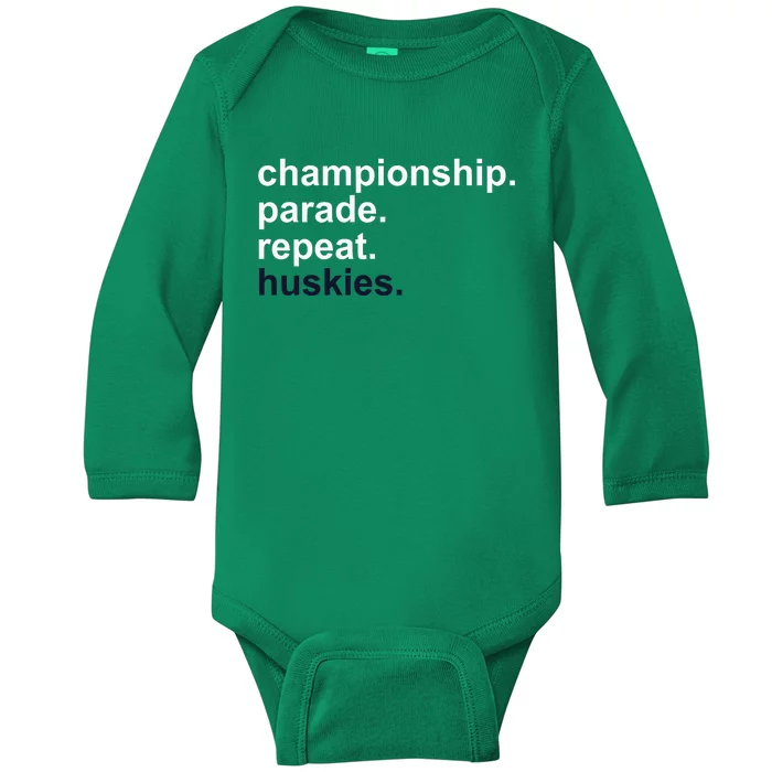 Cprh Championship Parade Repeat Huskies Baby Long Sleeve Bodysuit