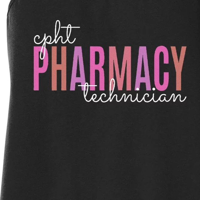 Cpht Certified Pharmacy Technician Tech Teams Medication Women's Racerback Tank