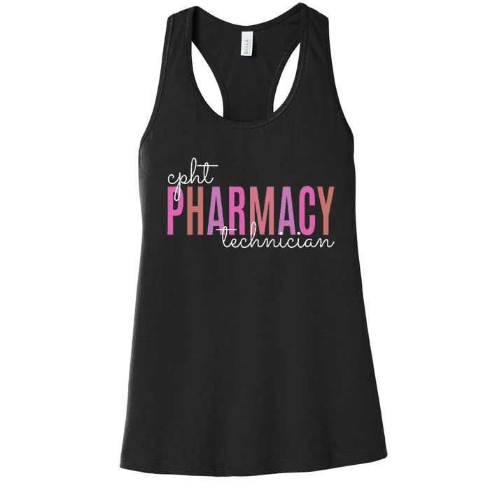 Cpht Certified Pharmacy Technician Tech Teams Medication Women's Racerback Tank