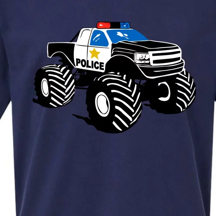 Children Crash Police Monster Truck Meaningful Gift Big Foot Crush Meaningful Gi Sueded Cloud Jersey T-Shirt