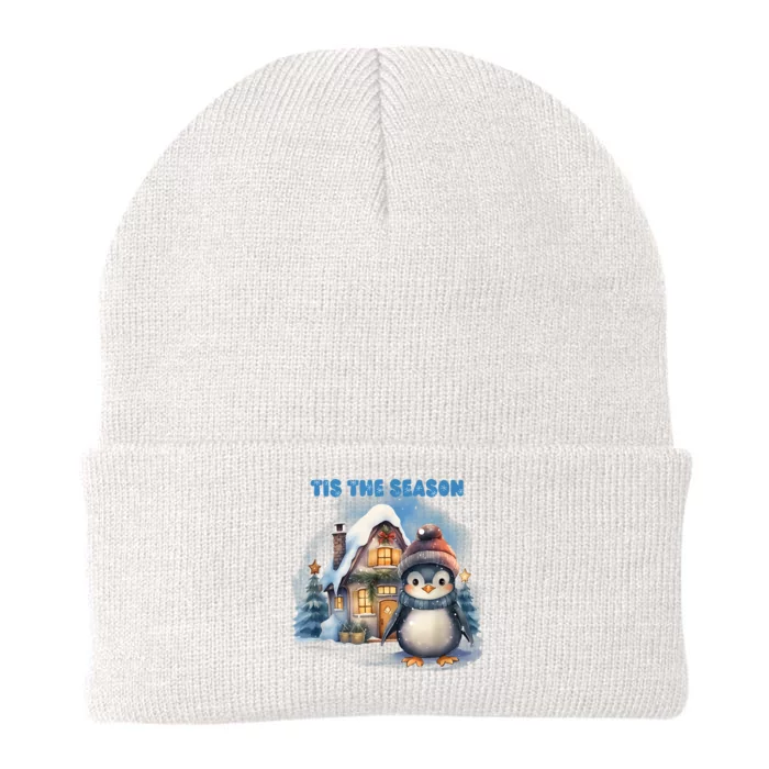 Christmas Cute Penguin Tis The Season Merry Christmas Funny Knit Cap Winter Beanie