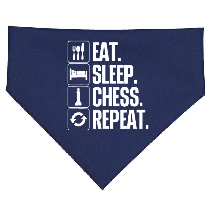 Cute Chess Player Art For Boy Chess Lover Novelty USA-Made Doggie Bandana