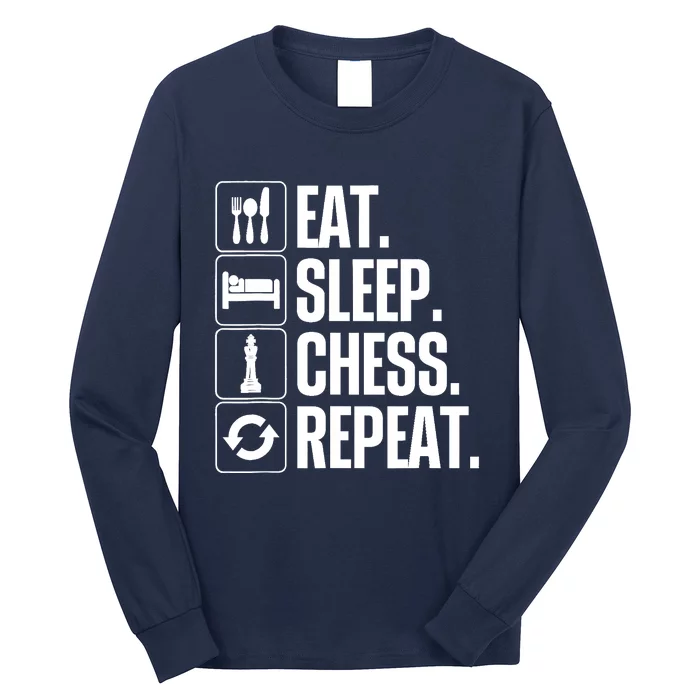 Cute Chess Player Art For Boy Chess Lover Novelty Long Sleeve Shirt