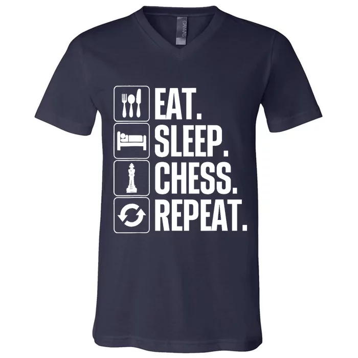 Cute Chess Player Art For Boy Chess Lover Novelty V-Neck T-Shirt