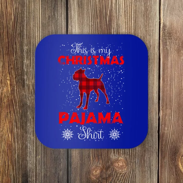 Cane Corso Plaid Christmas Lover Xmas Outfit Funny Gift Coaster