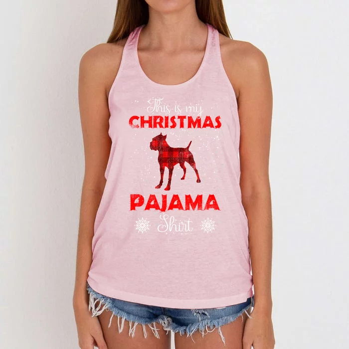 Cane Corso Plaid Christmas Lover Xmas Outfit Funny Gift Women's Knotted Racerback Tank