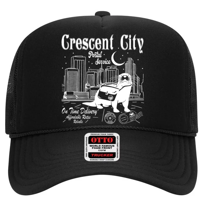 Crescent City Postal Service Messenger Otter Crescent City High Crown Mesh Trucker Hat