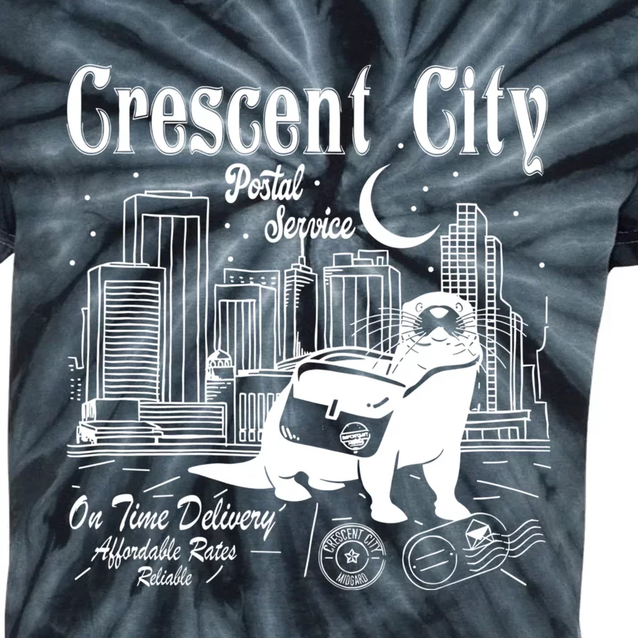 Crescent City Postal Service Messenger Otter Crescent City Kids Tie-Dye T-Shirt