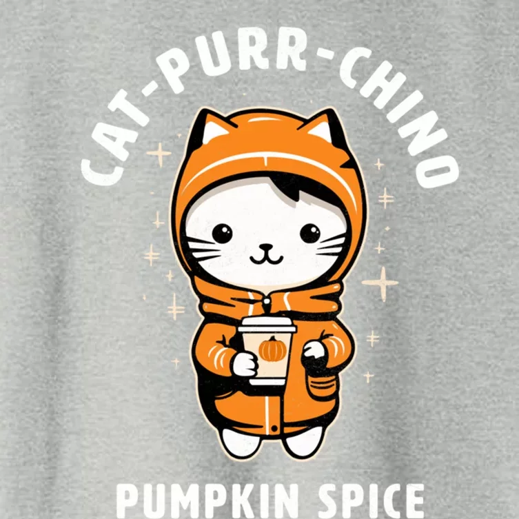 Cute Catpurrchino Pumpkin Spice Cappuccino Fall Kitten Fun Gift Women's Crop Top Tee