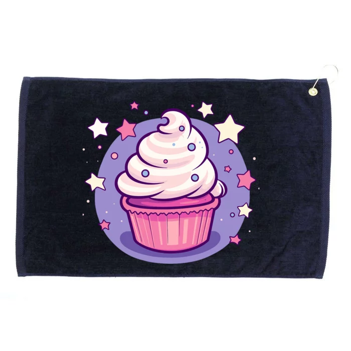 Cupcake Cute Pastel Kawaii Celestial Stars Baking Dessert Grommeted Golf Towel