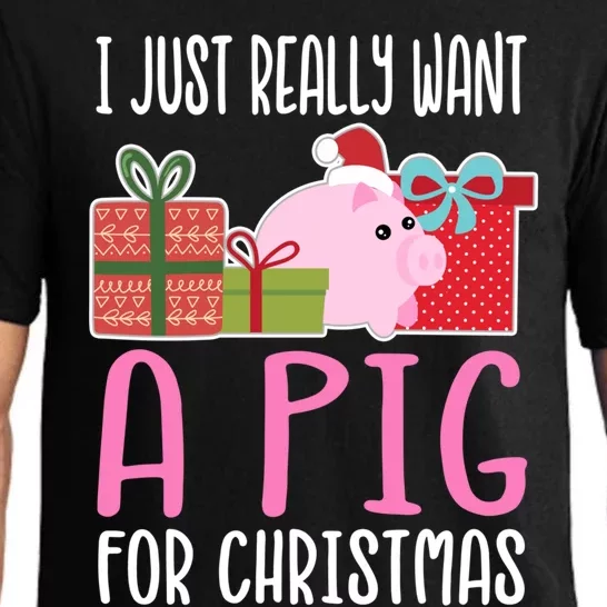 Cute Christmas Pig I Want A Pig Cool Gift Pajama Set