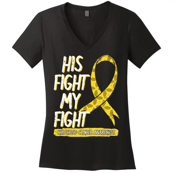 Childhood Cancer Pediatricians Ribbon Parents Mom Dad Gift Women's V-Neck T-Shirt