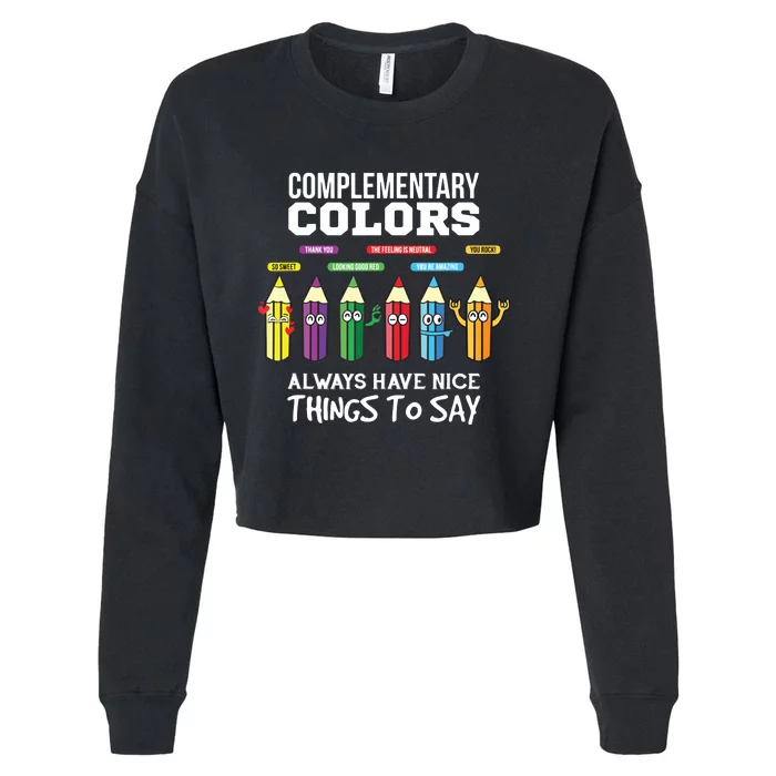 Complementary Colors Pun Artist Art Teacher Cropped Pullover Crew