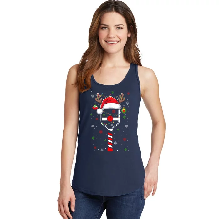 Cute Christmas Pickleball Player Reindeer Holiday Xmas 2024 Gift Ladies Essential Tank