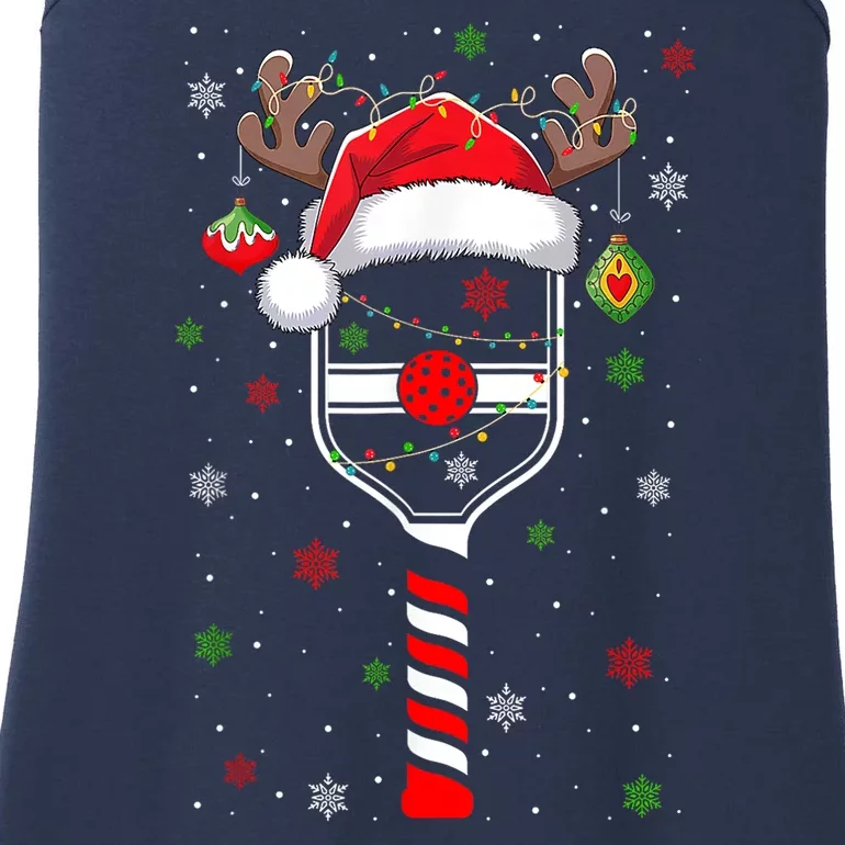 Cute Christmas Pickleball Player Reindeer Holiday Xmas 2024 Gift Ladies Essential Tank