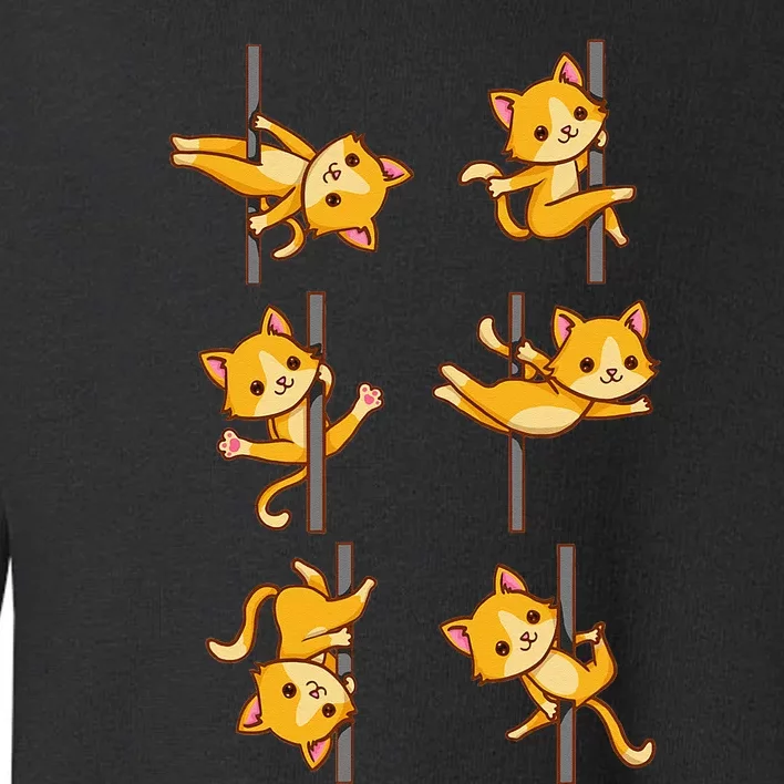 Cute Cats Pole Dancing Funny Pole Dancer Toddler Sweatshirt